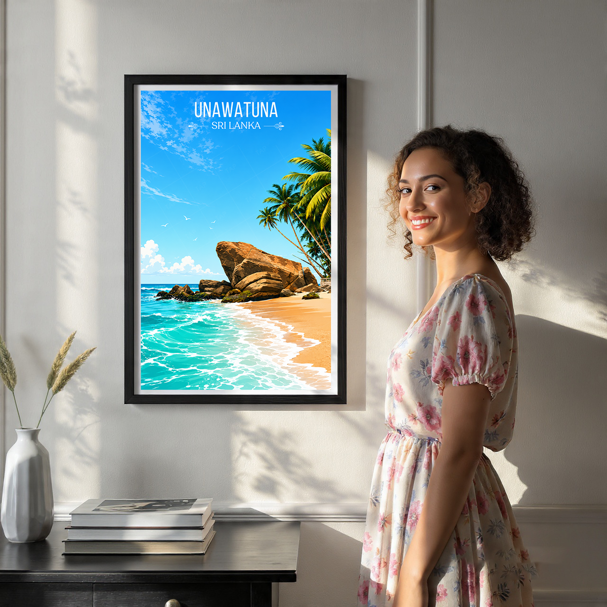 Unawatuna - Sri Lanka - Travel Poster Print Modern Style Wall Art