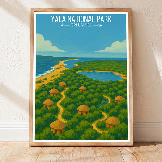 Yala National Park - Sri Lanka - Travel Poster Print Modern Style Wall Art - Art Print - Travel Art Poster