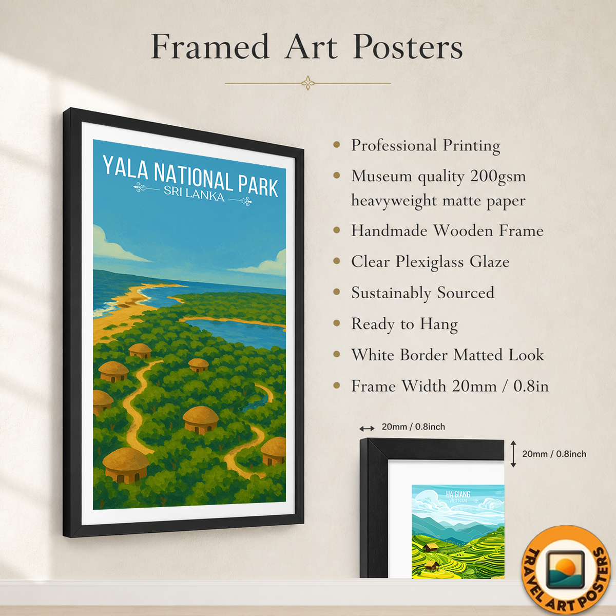 Yala National Park - Sri Lanka - Travel Poster Print Modern Style Wall Art