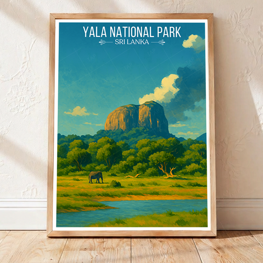 Yala National Park - Sri Lanka - Travel Poster Print Modern Style Wall Art - Art Print - Travel Art Poster