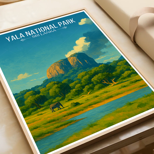 Yala National Park - Sri Lanka - Travel Poster Print Modern Style Wall Art - Art Print - Travel Art Poster