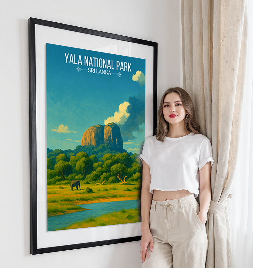Yala National Park - Sri Lanka - Travel Poster Print Modern Style Wall Art