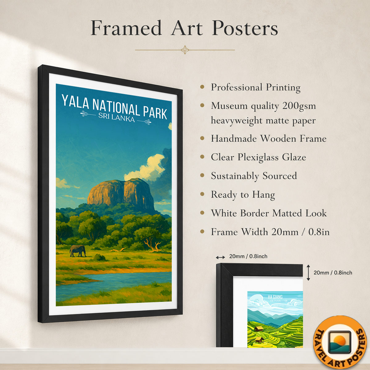 Yala National Park - Sri Lanka - Travel Poster Print Modern Style Wall Art