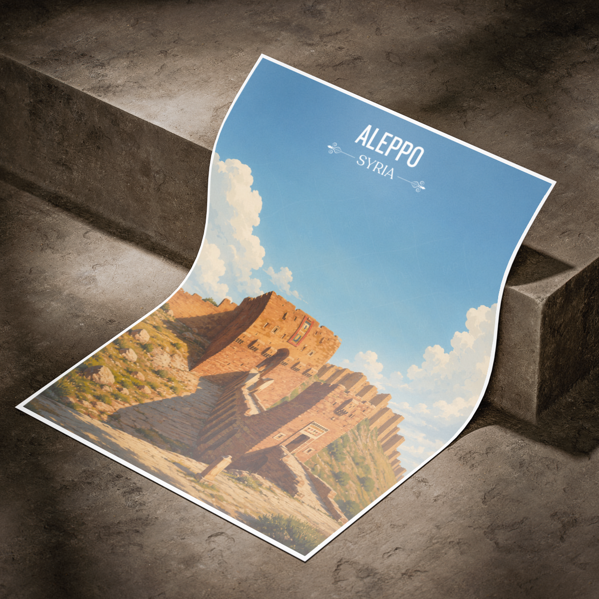 Aleppo - Syria - Travel Poster Print Modern Style Wall Art