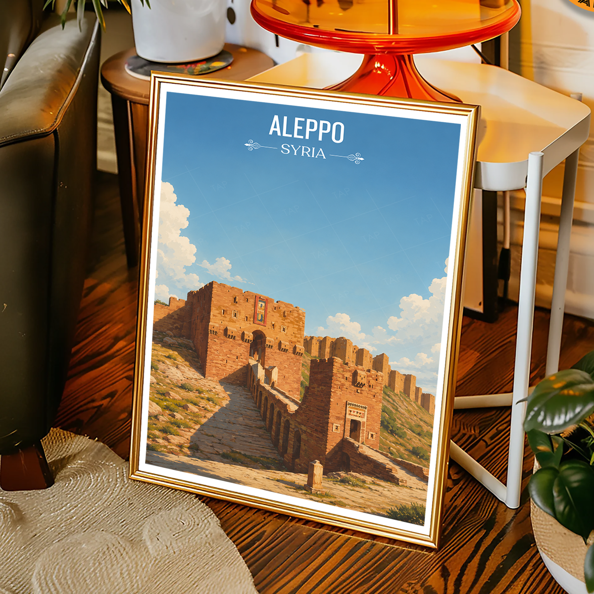 Aleppo - Syria - Travel Poster Print Modern Style Wall Art