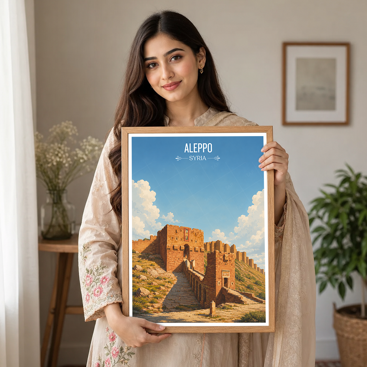 Aleppo - Syria - Travel Poster Print Modern Style Wall Art