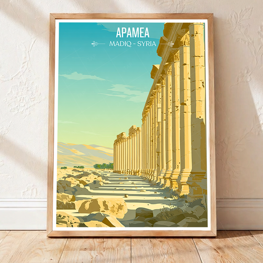 Apamea - Syria - Travel Poster Print Modern Style Wall Art - Art Print - Travel Art Poster