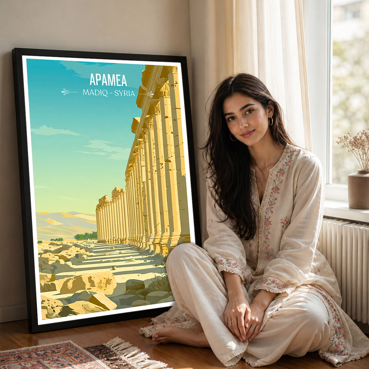 Apamea - Syria - Travel Poster Print Modern Style Wall Art