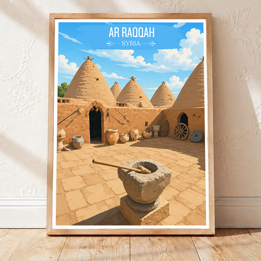 Ar Raqqah - Syria - Travel Poster Print Modern Style Wall Art - Art Print - Travel Art Poster