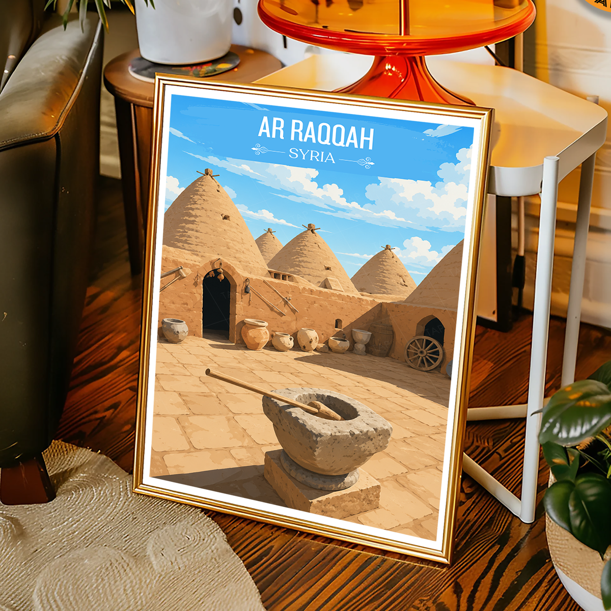 Ar Raqqah - Syria - Travel Poster Print Modern Style Wall Art
