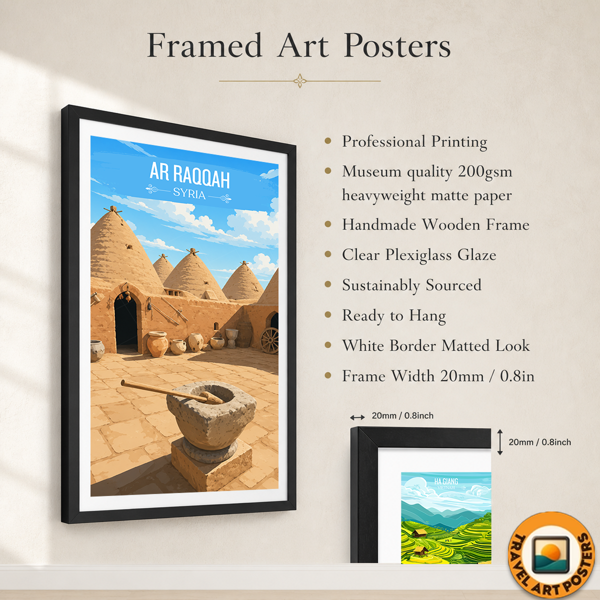 Ar Raqqah - Syria - Travel Poster Print Modern Style Wall Art