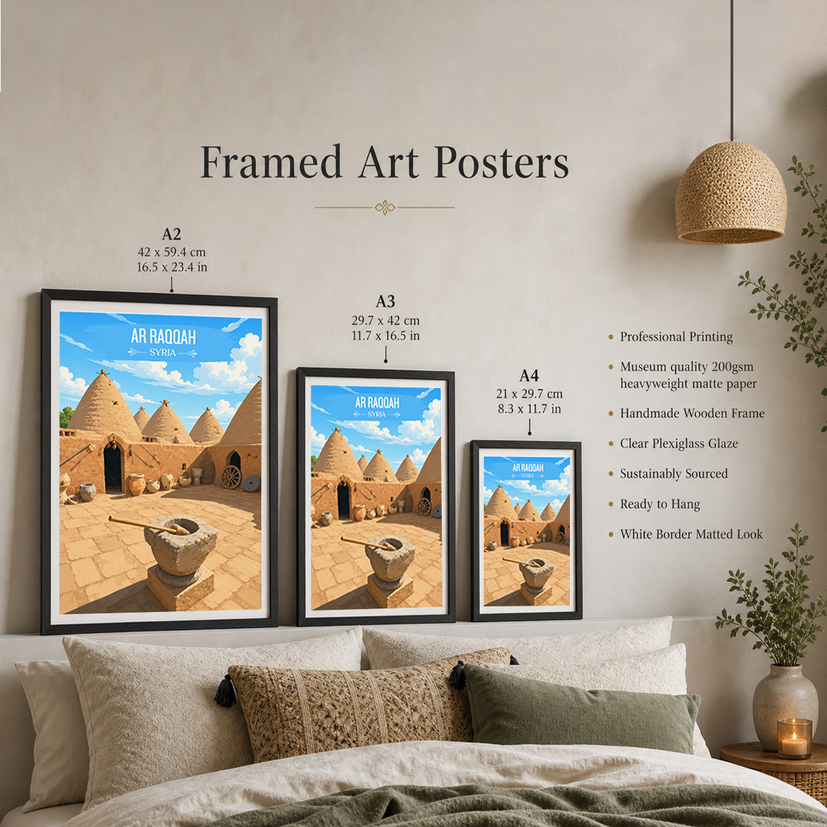 Ar Raqqah - Syria - Travel Poster Print Modern Style Wall Art