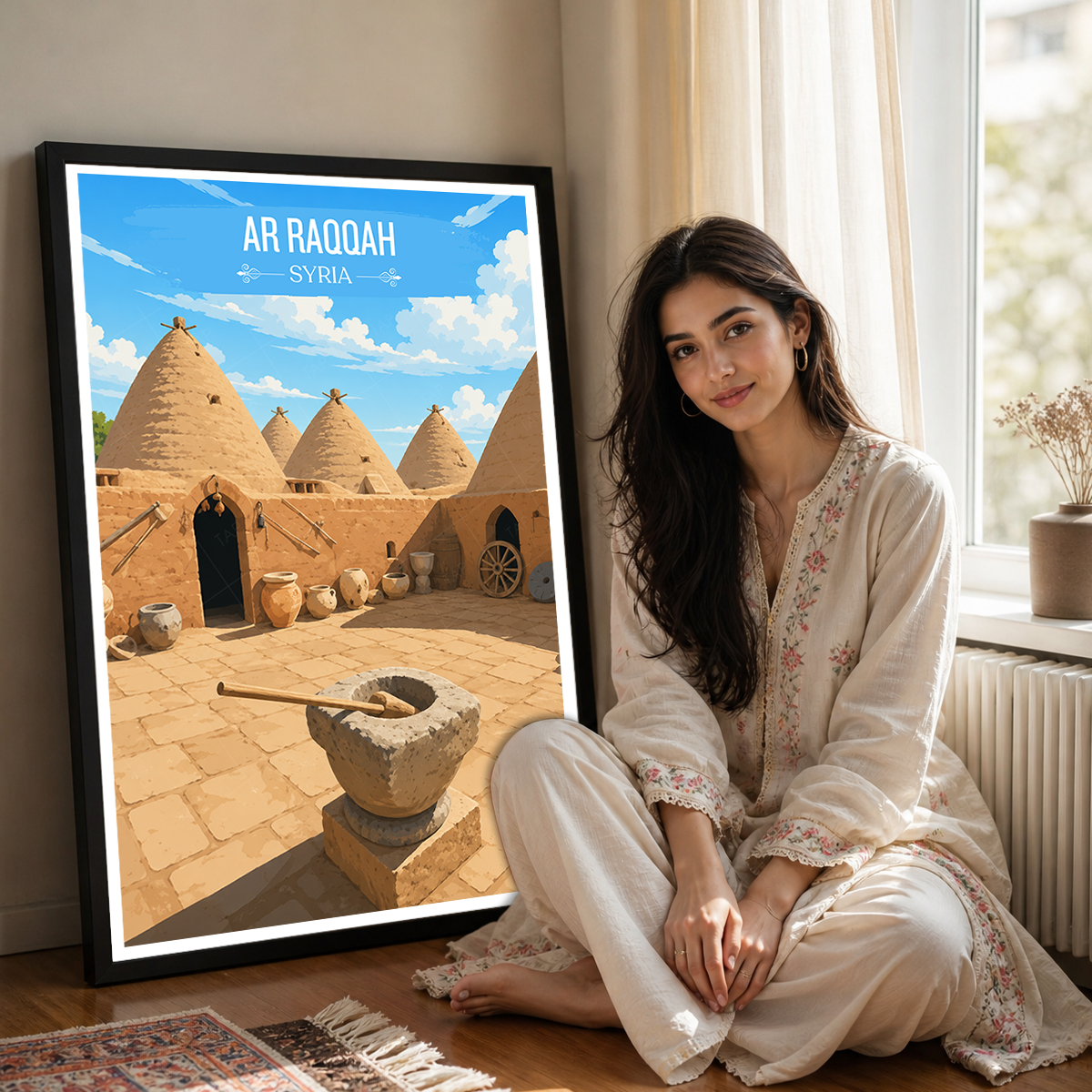 Ar Raqqah - Syria - Travel Poster Print Modern Style Wall Art