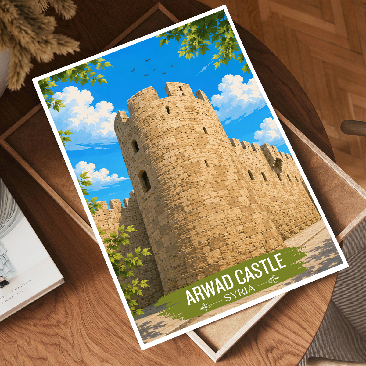 Arwad Castle - Syria - Travel Poster Print Modern Style Wall Art