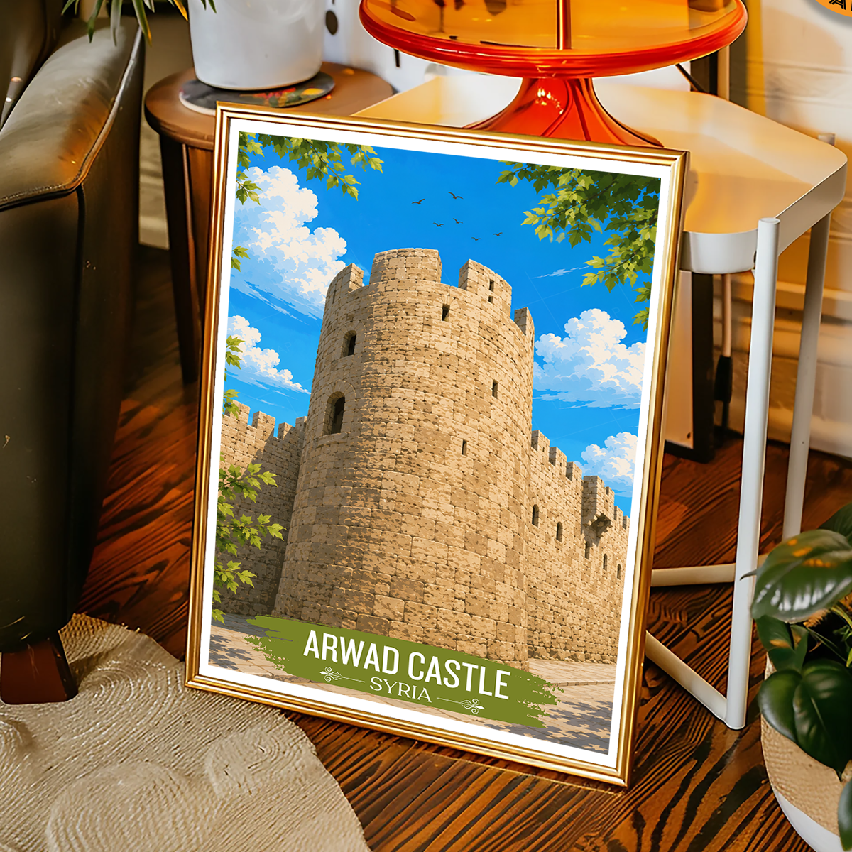 Arwad Castle - Syria - Travel Poster Print Modern Style Wall Art