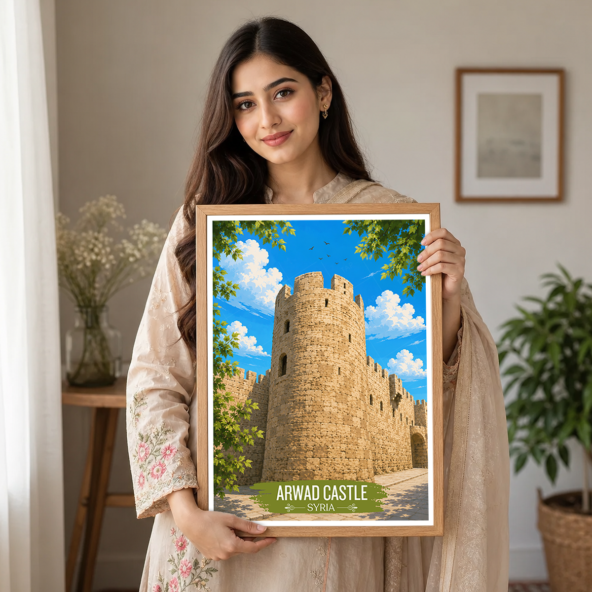 Arwad Castle - Syria - Travel Poster Print Modern Style Wall Art