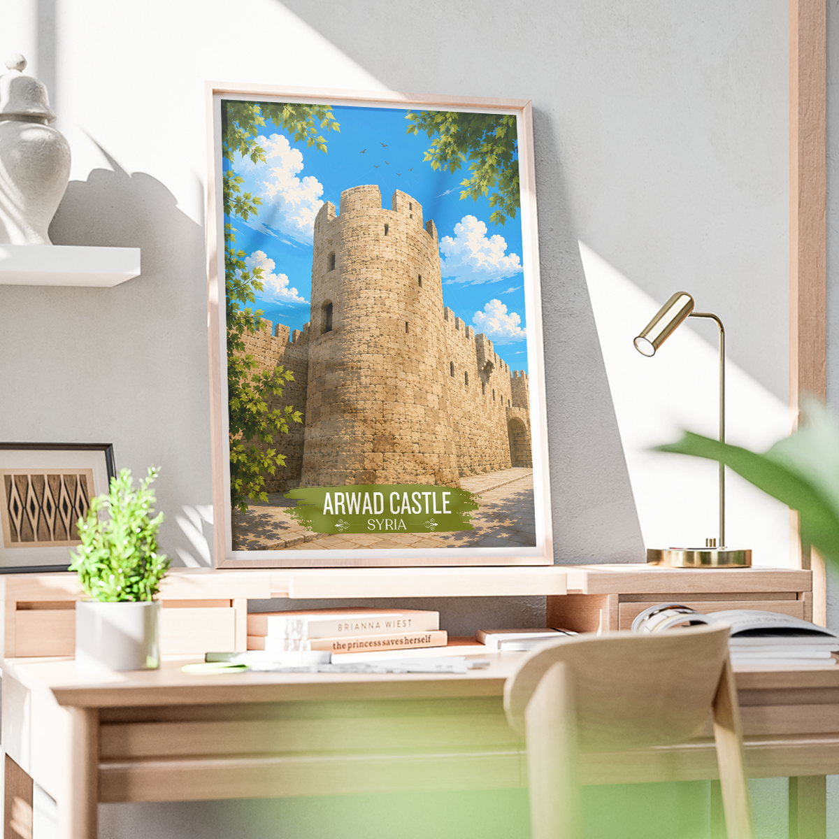 Arwad Castle - Syria - Travel Poster Print Modern Style Wall Art