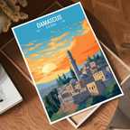 Damascus - Syria - Travel Poster Print Modern Style Wall Art