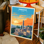 Damascus - Syria - Travel Poster Print Modern Style Wall Art