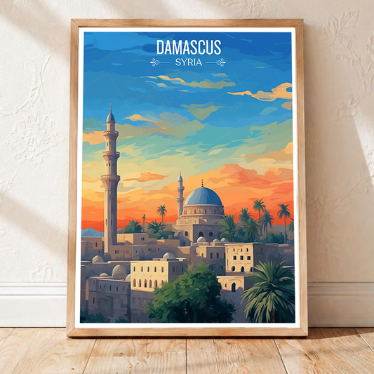 Damascus - Syria - Travel Poster Print Modern Style Wall Art - Art Print - Travel Art Poster