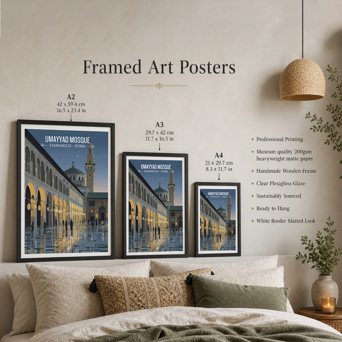 Damascus - Syria - Travel Poster Print Modern Style Wall Art