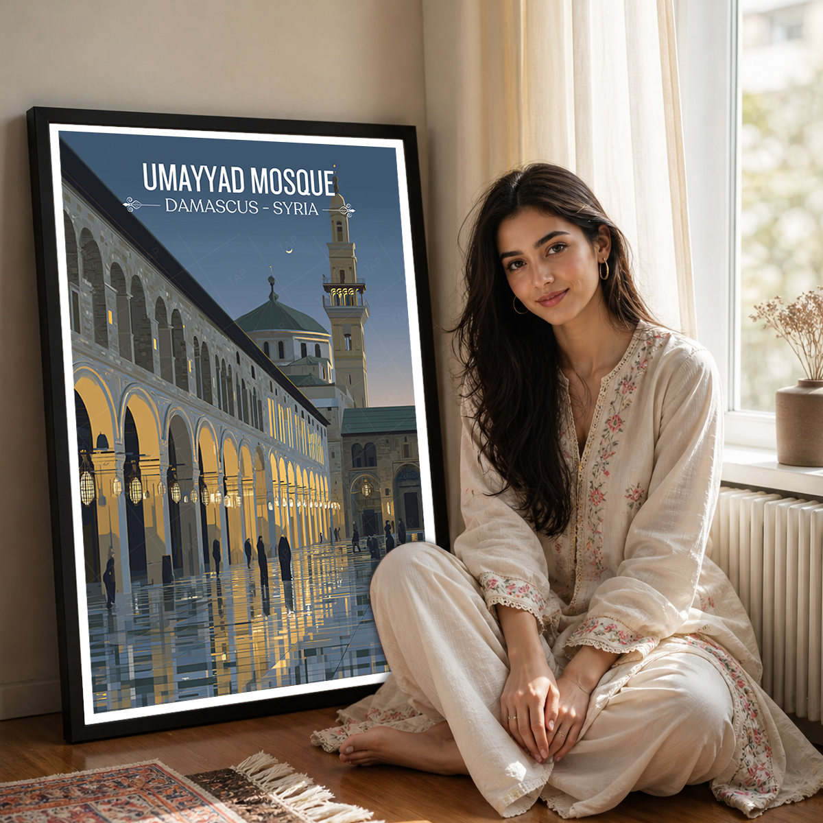 Damascus - Syria - Travel Poster Print Modern Style Wall Art