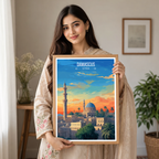 Damascus - Syria - Travel Poster Print Modern Style Wall Art