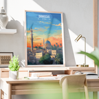 Damascus - Syria - Travel Poster Print Modern Style Wall Art