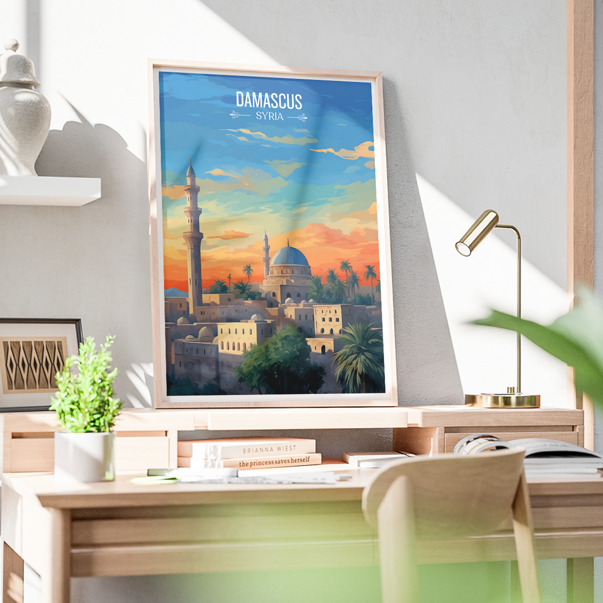 Damascus - Syria - Travel Poster Print Modern Style Wall Art