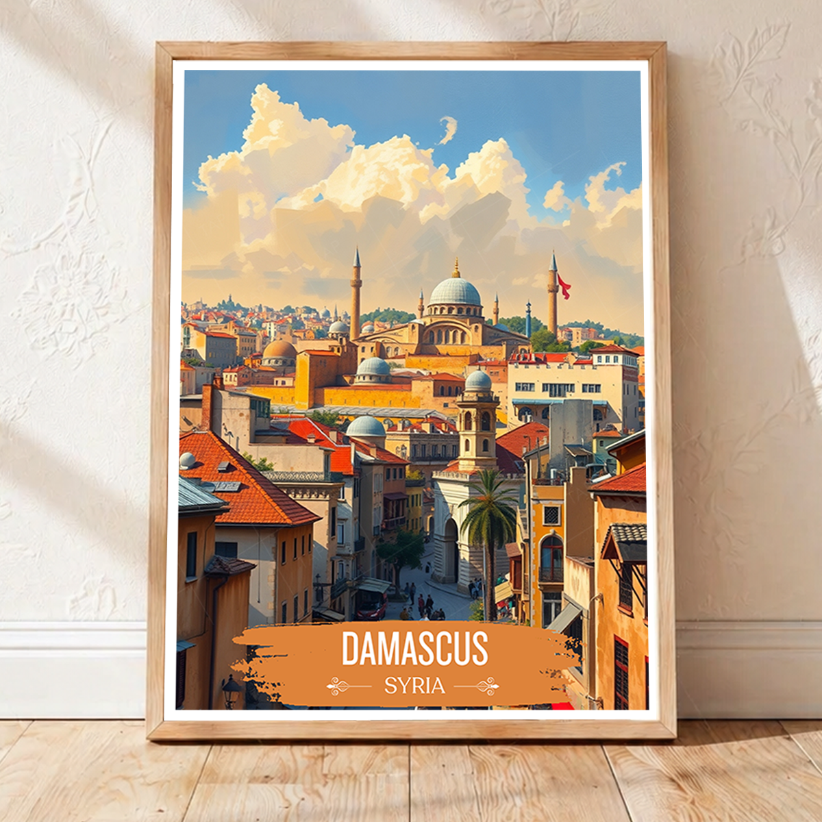 Damascus - Syria - Travel Poster Print Modern Style Wall Art