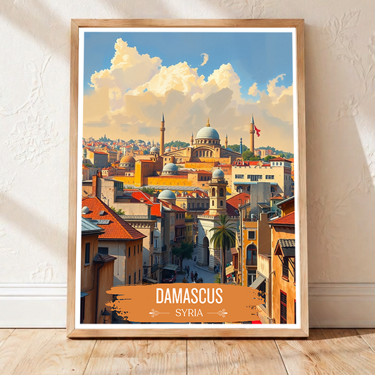 Damascus - Syria - Travel Poster Print Modern Style Wall Art - Art Print - Travel Art Poster