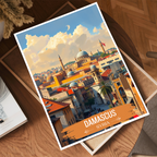 Damascus - Syria - Travel Poster Print Modern Style Wall Art