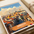 Damascus - Syria - Travel Poster Print Modern Style Wall Art