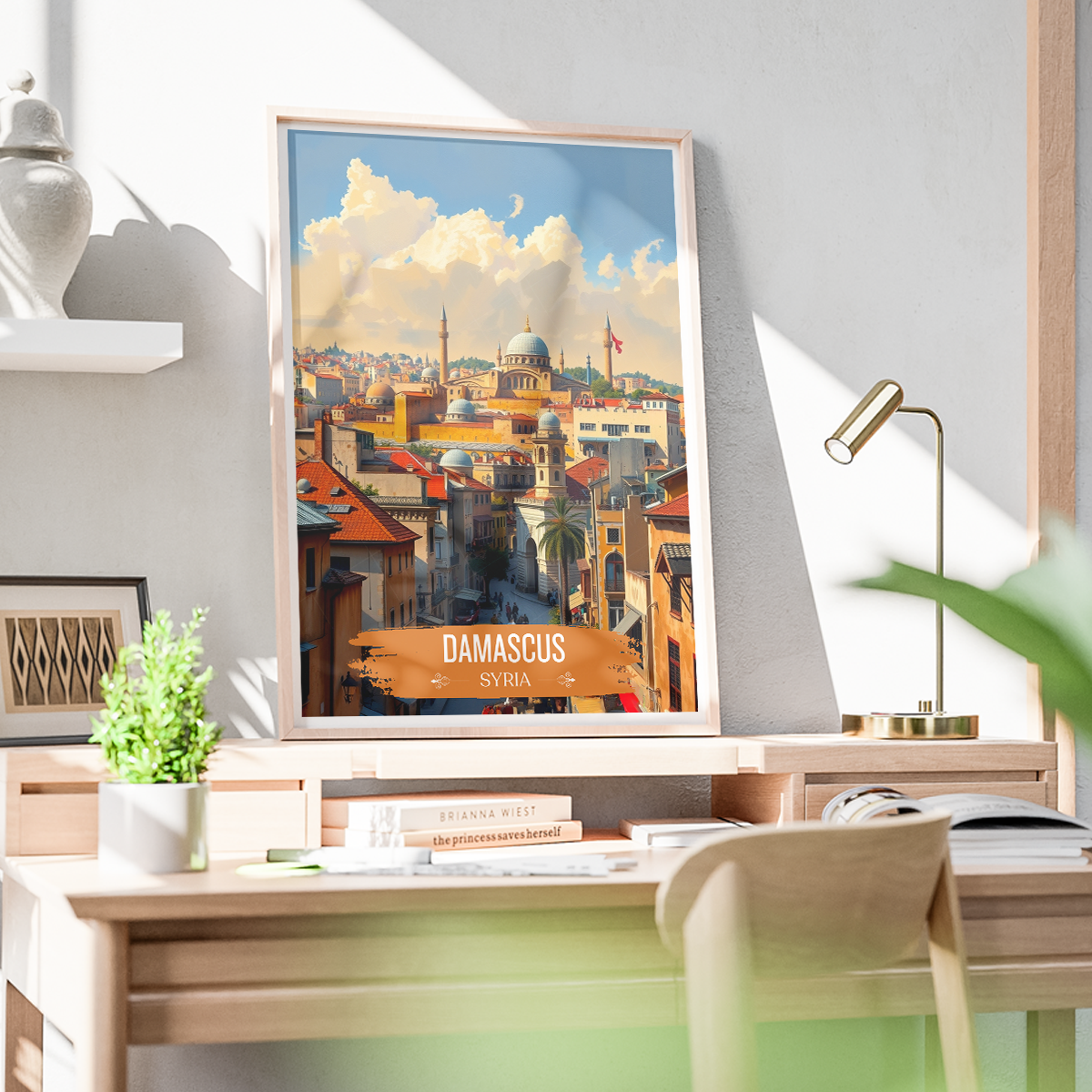 Damascus - Syria - Travel Poster Print Modern Style Wall Art