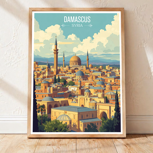 Damascus - Syria - Travel Poster Print Modern Style Wall Art - Art Print - Travel Art Poster