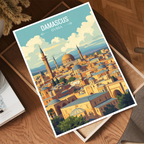 Damascus - Syria - Travel Poster Print Modern Style Wall Art