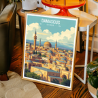 Damascus - Syria - Travel Poster Print Modern Style Wall Art