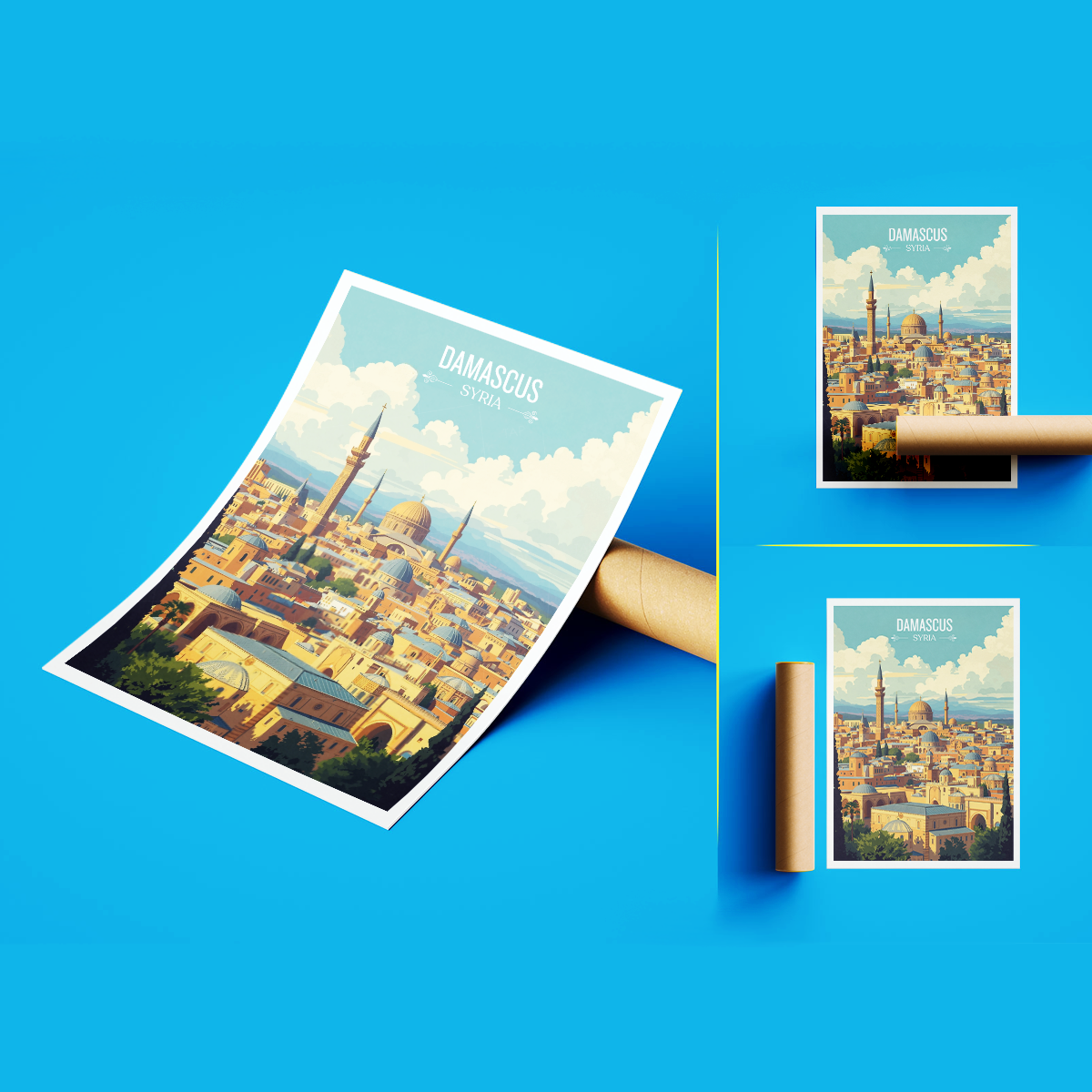 Damascus - Syria - Travel Poster Print Modern Style Wall Art
