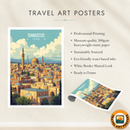 Damascus - Syria - Travel Poster Print Modern Style Wall Art