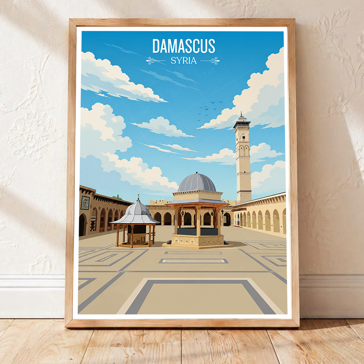 Damascus - Syria - Travel Poster Print Modern Style Wall Art