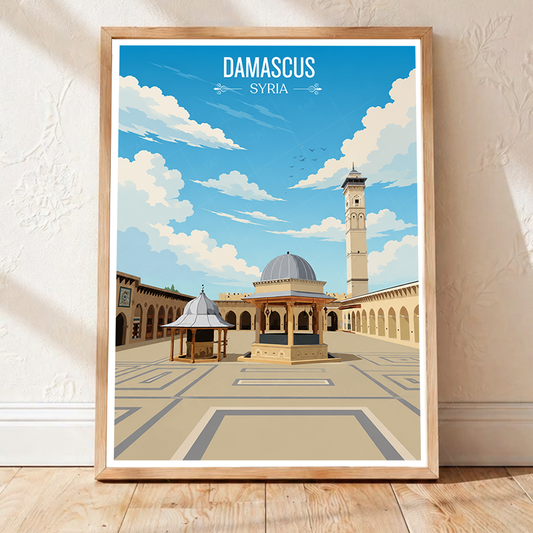 Damascus - Syria - Travel Poster Print Modern Style Wall Art - Art Print - Travel Art Poster