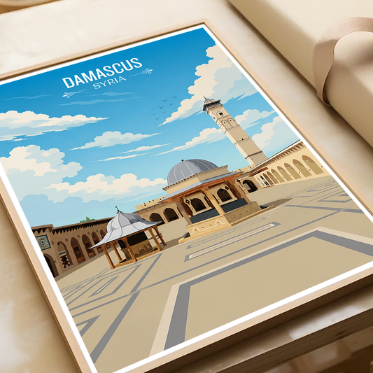 Damascus - Syria - Travel Poster Print Modern Style Wall Art - Art Print - Travel Art Poster