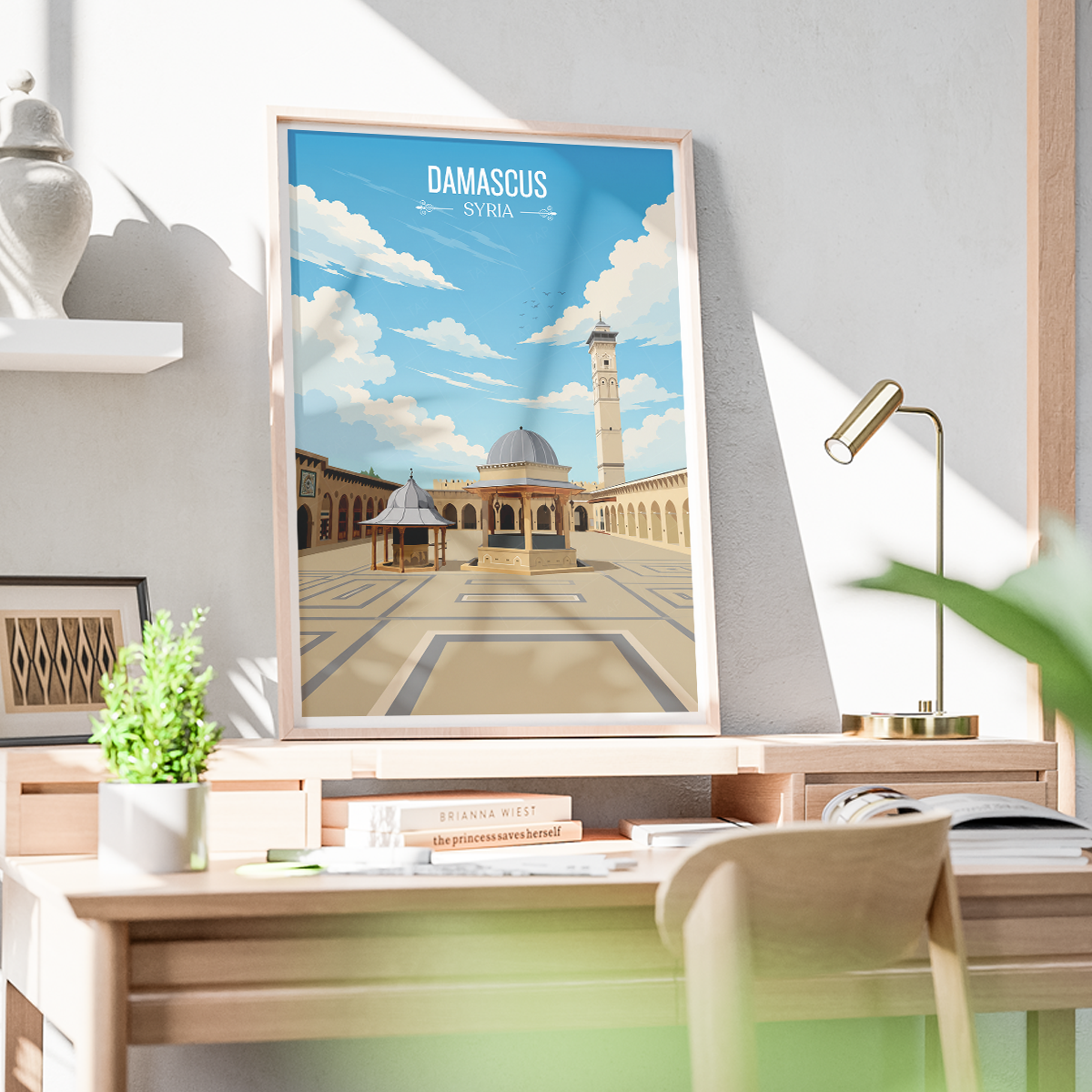 Damascus - Syria - Travel Poster Print Modern Style Wall Art