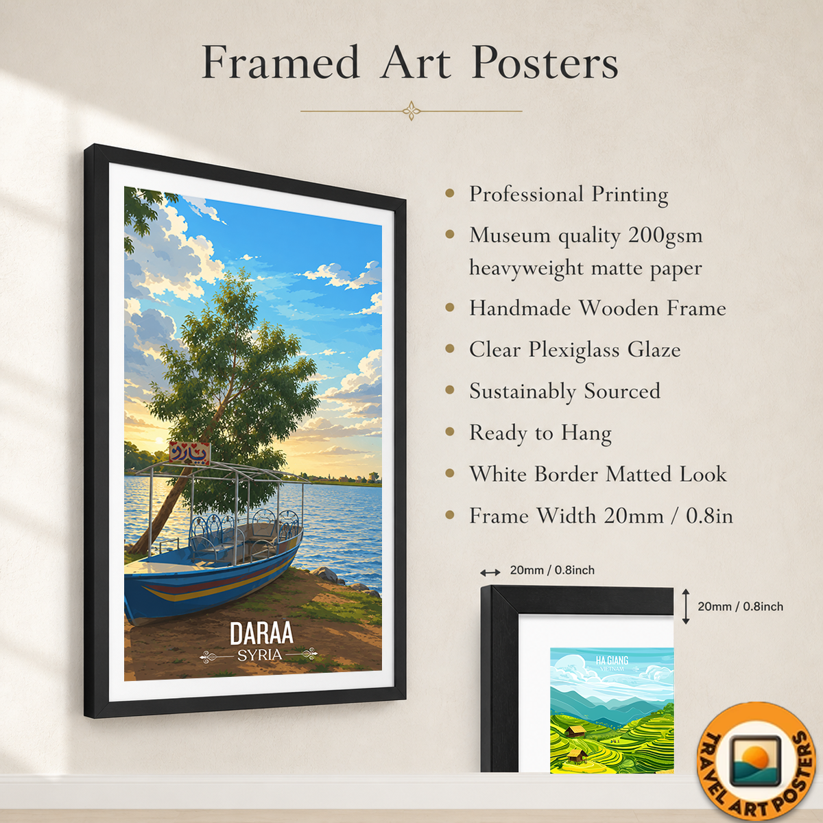 Daraa - Syria - Travel Poster Print Modern Style Wall Art