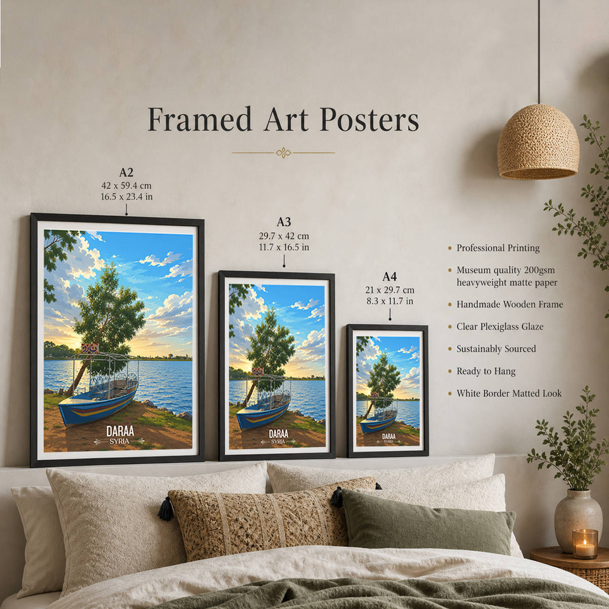 Daraa - Syria - Travel Poster Print Modern Style Wall Art