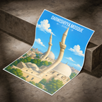 Darwishiyya Mosque - Syria - Travel Poster Print Modern Style Wall Art