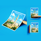 Darwishiyya Mosque - Syria - Travel Poster Print Modern Style Wall Art
