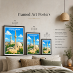 Darwishiyya Mosque - Syria - Travel Poster Print Modern Style Wall Art