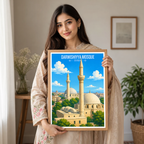 Darwishiyya Mosque - Syria - Travel Poster Print Modern Style Wall Art