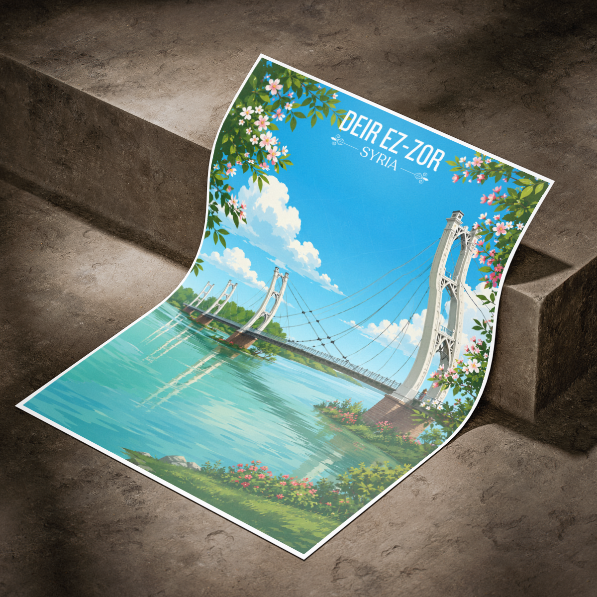 Deir ez-Zor - Syria - Travel Poster Print Modern Style Wall Art